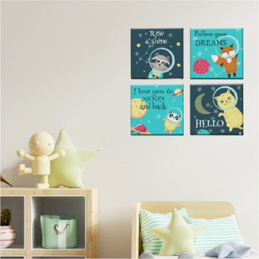 SET OF CANVAS FRAMES | SPACE (4 PIECE)